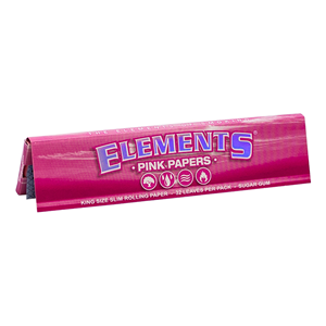 Elements - King Slim Size Rolling Papers - Pink