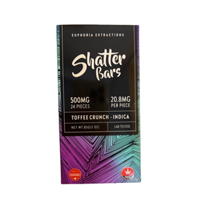 Shatter Bars - Toffee Crunch - Indica - 500mg