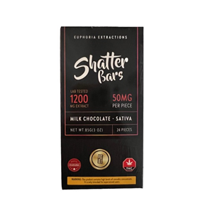 Shatter Bars - Milk Chocolate - Sativa 1200mg