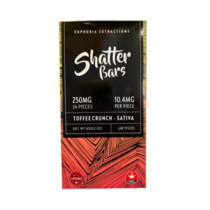 Shatter Bars - Toffee Crunch - Sativa - 250mg THC