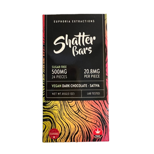 Vegan - Shatter Bars - Dark Chocolate - Sativa - 500mg